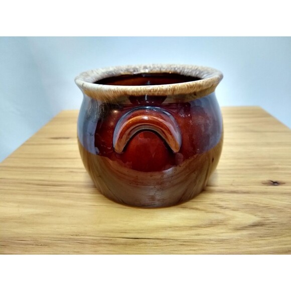 Vintage Hull Pottery Oven Proof Brown Drip Sugar Bowl No Lid Replacement - Picture 2 of 9